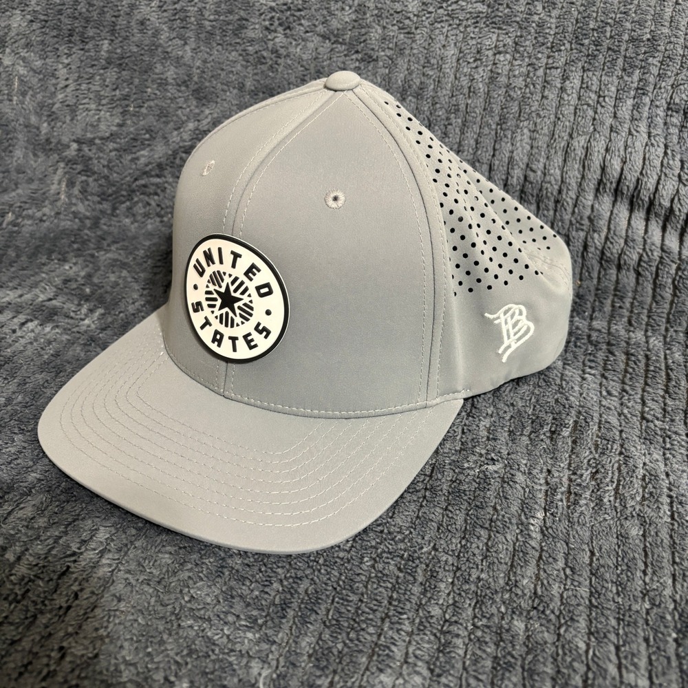 Branded Bills Hat Mens OSFM Gray United States Patch Performance Snapback Cap